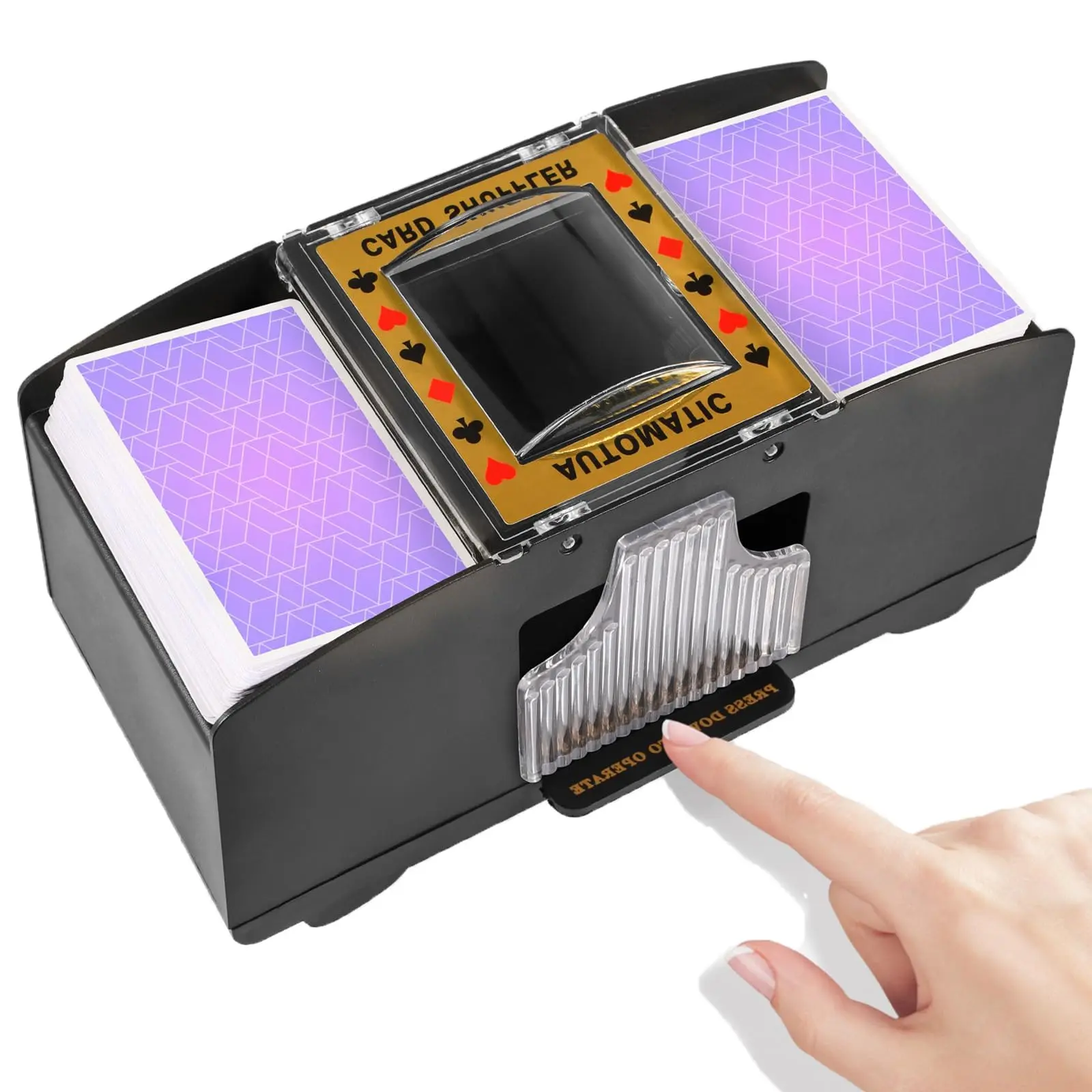 Automatic Card Shuffler 2 Deck,Battery-Operated Electric UNO Poker Shuffler,Playing Card Shuffler for Home Card Game,Travel