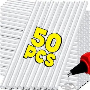 50pcs Mini Ultra Transparent Safety Non-Toxic Hot Melt Glue Sticks, Smokeless Odorless Strong Adhesive for DIY Art Craft Wood Plastic
