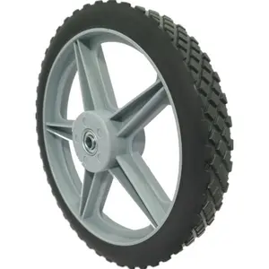 12" Spoked Plastic Wheel and Tire,  Universal Replacement Wheel for Lawn Mowers and DIY Trolley Wagon Cart 10 Pack