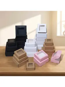 20/1pcs Rigid White Cardboard & Kraft Paper Mini Airplane Boxes with Clear Window, Multipurpose Storage for Jewelry, Candies, Handmade Soap, Gifts and Keepsakes.needoh.paper plates