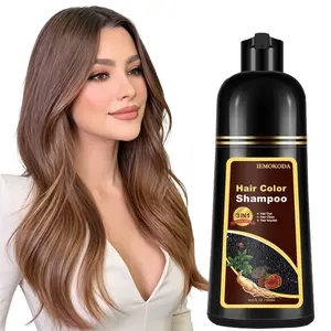 Natural Coffee Hair Dye Shampoo – 3-in-1 Herbal Formula for Men & Women, Long-Lasting Color in 10-15 Mins, Instant Color Shampoo Hair Shampoo Champu Con Tinte Para Canas, Paraben-Free & Hypoallergenic 16.9 Fl Oz