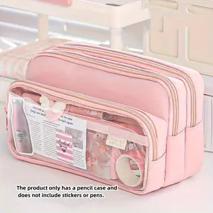 Large Capacity Stationery Bag, 1 Count Creative Pen Bag, Stationery Pencil Steel Note Pen Storage Bag, Portable Cosmetic Storage Bag, Writing Stationery, Stationery Supplies, Office School Supplies