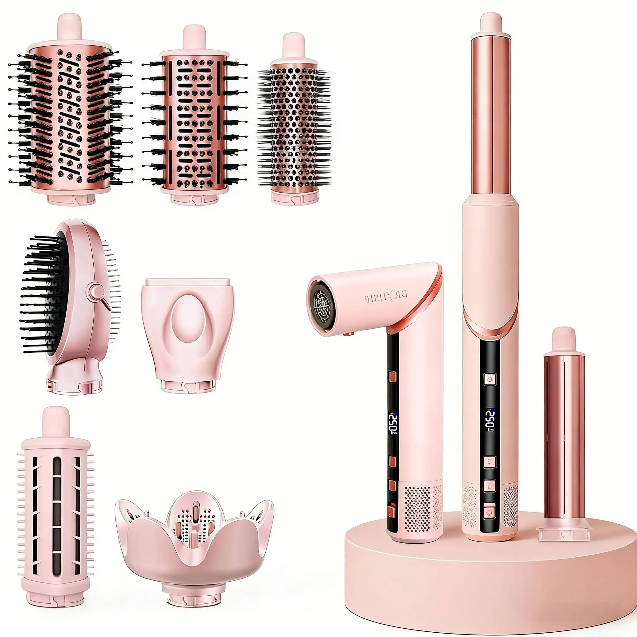 AVENHO 9-in-1 Multistyler Styler, High-Speed Hot Air Blow Dryer with Auto-Wrap Curlers for Fast Drying, Smoothing & Volumizing, Single Item, Diy Hair Styler, Led Light, Longer Looking Curls, Adjustable, Detangle, Curl Routine, Curling