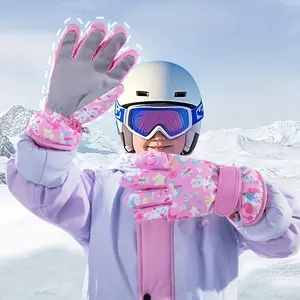 Sweet Boy Youth Ski Gloves for Girls, Suitable for Ages 4-13, Thickened Fleece Winter Gloves for Outdoor Snow Travel, 1 Pair