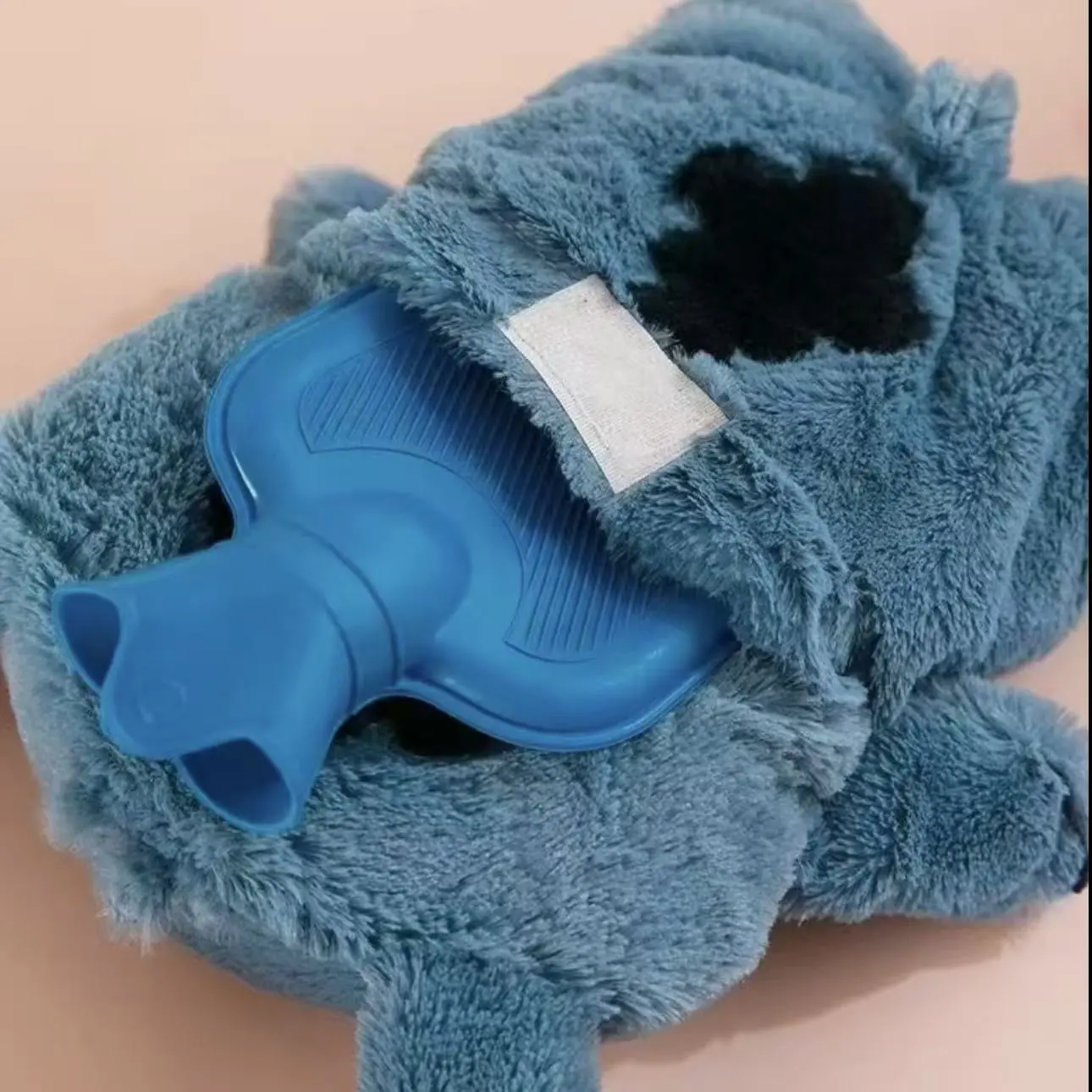 Cute Animal Plush Hot Water Bottle with Super Soft Fleece Cover for Menstrual Cramps Pain Relief & Neck Shoulder Back Warmth, Safe Leakproof Removable Washable Winter Bed Warmer Stuffed Toy Christmas Gift for Women Girls Kids