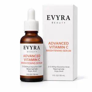 Evyra Advanced Vitamin C Brightening Serum – 3% Ethyl Ascorbic Acid, 4% Niacinamide & Kojic Acid – Dark Spot Correcting Serum with Hyaluronic Acid, Ferulic Acid & Vitamin E – Hydrating Glow
