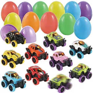 New Easter Egg Capsule Toys - Printed Openable Plastic Eggs with DIY Rabbit Capsule Inside, Colorful Round Stress Relief Gifts for Kids, Creative Easter Toy