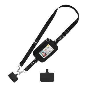 Clip & Go Phone  Smartphone Lanyard with Wallet – Adjustable Crossbody & Wrist Strap with ID Window & Zipper Pocket, Hands-Free for Travel & Daily Use Detachable and Durable Wireless Water Proof