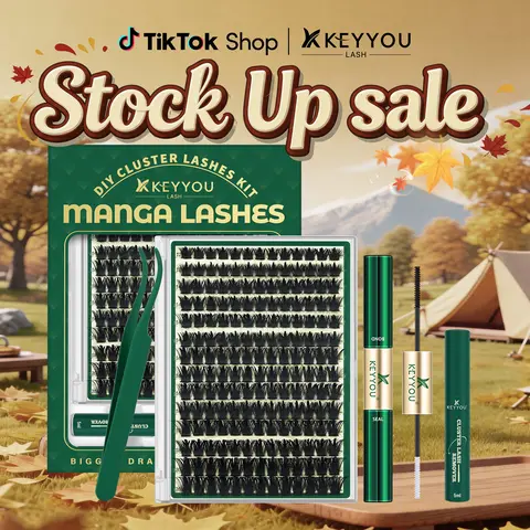 【Manage Only】StarrlNight Kit | KEYYOU Black Pearl Lash Clusters | Waterproof & Long-Lasting | Fashion Wet Look | Beginner-Friendly DIY | Salon-Grade Lash Extension Alternative | Flawless Voluminous Finish | Evil lash | Trendy Must-Have #September Stock Up