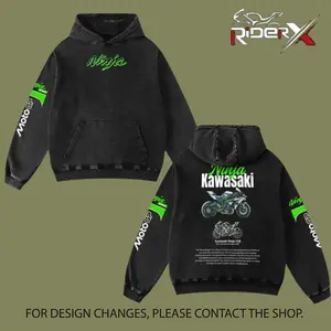 Kawasaki Ninja H2 Racing Washed Hoodie Vintage Motorcycle, Grand Prix of The Americas Sportbike Graphic Merch, Acid Washed Streetwear Clothing, Unisex Dirt Bike Racing Hoodie, Vintage Motorsport Hoodie, Speed Culture Men's Wear, Designed for Biker