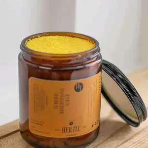 HerTLC Skincare Tumeric Brightening Scrub with Vitamin C - Non-Comedogenic Formula for Face & Body - Organic Ingredients for Even Skin Tone & Calm Oily Skin