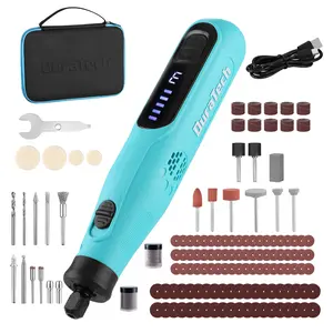 #fathersdaygift DURATECH 3.6V Cordless Rotary Tool Kit, Lightweight Power Rotary Tool with 135PC Accessories, Type-C Rechargeable, 6 Variable Speed for Sanding, Polishing, Carving, Cutting, Drilling and DIY Crafts