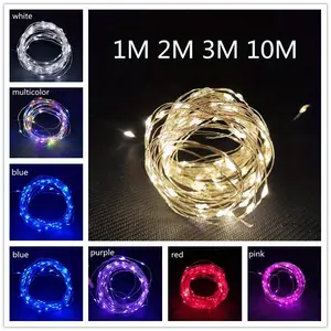 5/10m LED Battery Powered LED Copper Wire Fairy String Light Waterproof For Garden Outdoor Party Christmas Decor