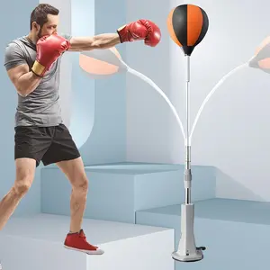 Adjustable height boxing reflex ball with a suction cup base, a great punching bag trainer, Boxing Speed Trainer, perfect for home workouts and fitness. It features a durable steel spring design for quick rebound.