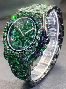 Men's Hip Hop Watch, Dial Quartz Clock, Luminous Hands, Fashionable Party Timepiece, Luxury Men's Analog Wristwatch, Modern Fashionable Wristwatch