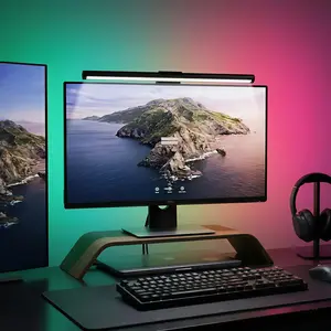 LED Backlit Dual-Sided Monitor Light, RGBW Night Light with Ergonomic Touch Control, USB Powered Eye Protection Lamp for Home Office Gaming Setup, Valentine's Day Gift