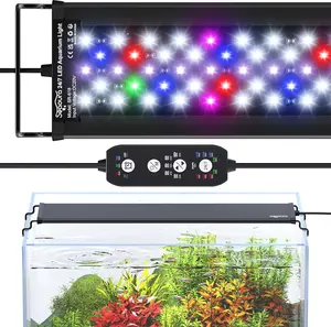 SEAOURA 24/7 Cycle LED Aquarium Plant Light Full Spectrum Fish Tank Light Auto On/Off 24/7 Lighting Mode and DIY Mode Adjustable Timer/Brightness 18W for 18" to 24" Planter Boxes auto timer with 16 Time Points & IP68 Waterproof