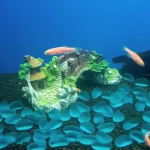 Small Fish Tank Decoration, Artificial Bridge, Resin Landscape Decor, Decorative Aquarium Equipment Accessories, Cave Decor, Aquascape, Aquascaping