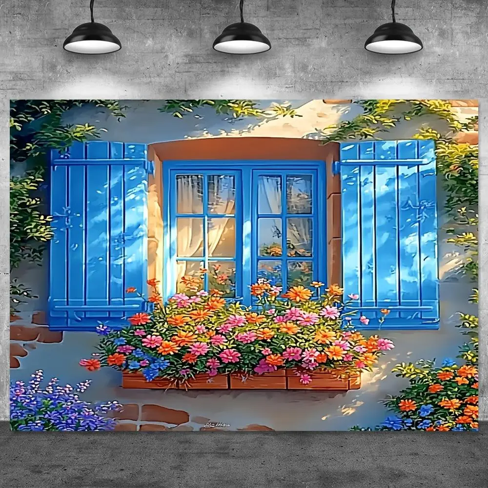 1pc Giant Spring-Themed Flower & Scenic Backdrop Banner, Vibrant Polyester Wall Hanging Ornament, Multi-Size, No Electricity Needed, Easy Installation, Ideal for Anniversary, Outdoor, Party & Photo Booth Props Decor