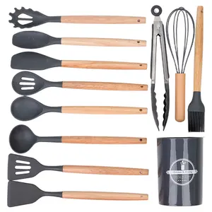 Silicone Cooking Utensils Set, 12pcs/set Non-stick Heat Resistant Kitchen Utensils Set, Kitchen Cooking Utensils Set for Home Use, Kitchen Cooking Accessories, Cooking Gadgets