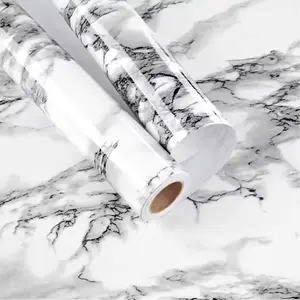 Self-Adhesive Marble Pattern Wallpaper Roll, PVC Oilproof Sticker for Cabinets & Splash Guards, Christmas Decoration, Peel and Stick Wallpaper