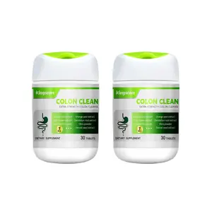 Kingscom Colon Clean Extra Strength Okra Powder - 2 Bottles 30 Tablets Each Caffeine-Free for Gut Health & Colon Detox Support Natural Dietary Supplement - Healthcare Fitness Edible Optimum
