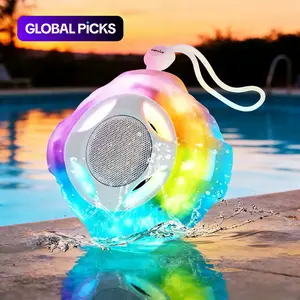 Shower Bluetooth Waterproof Outdoor Speaker, IPX7， Swimming pool float, 2000mAh, portable wireless speaker with LED light, high-definition sound and bass, suitable for traveling to the beach, kayaking, swimming pool, camping, gifts #GLOBAL PICKS