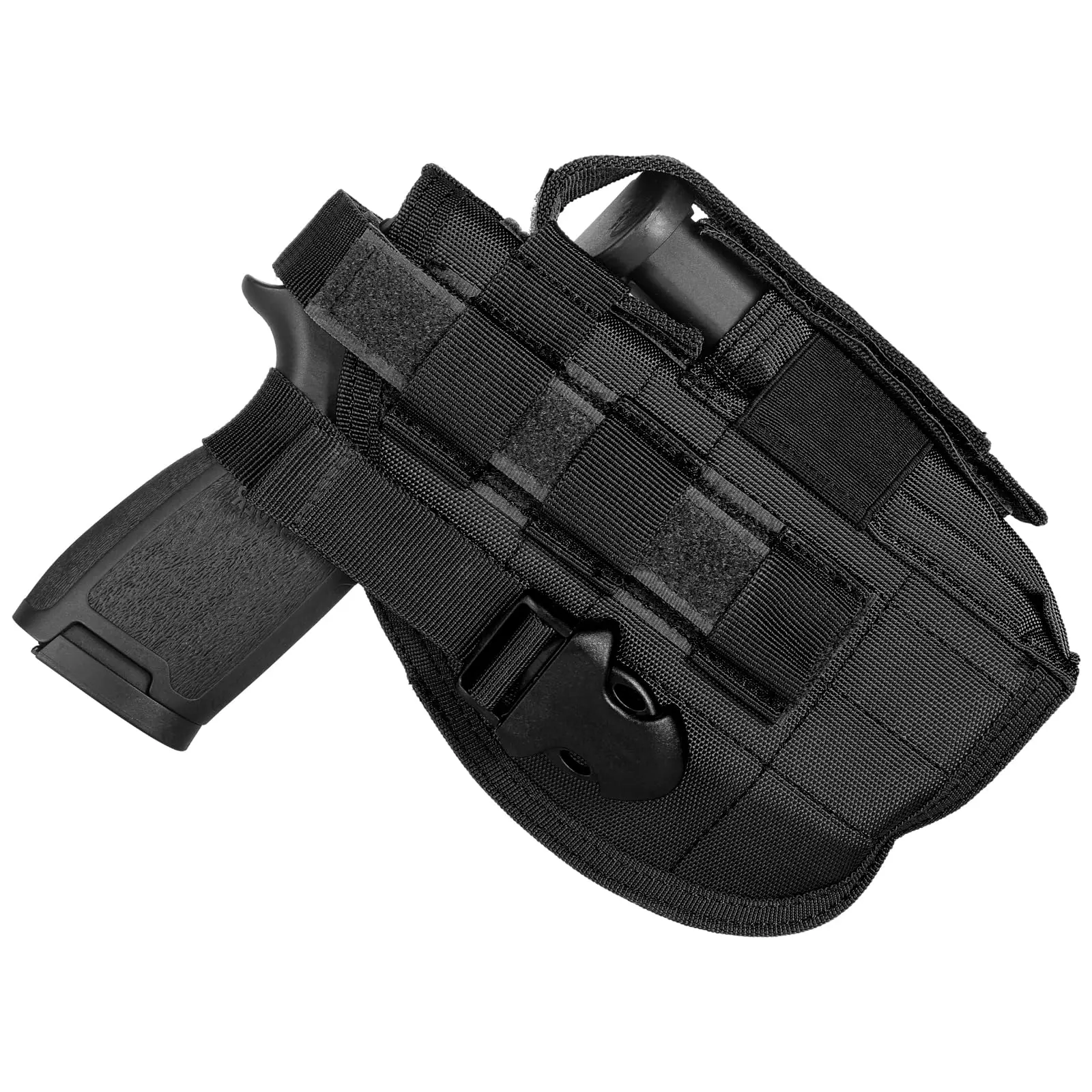 Tactical Molle Belt Gun Holster, Universal Adjustable Pistol Holsters with Mag Pouch