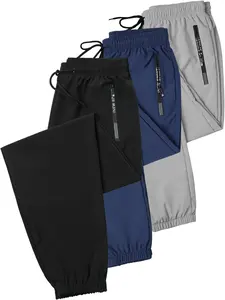 Men's Letter Print Drawstring Waist Jogger Pants, Casual Elastic Waist Pocket Zipper Design Trousers for All Seasons, Fashion Men's Bottoms for Daily Wear, Runner Pants