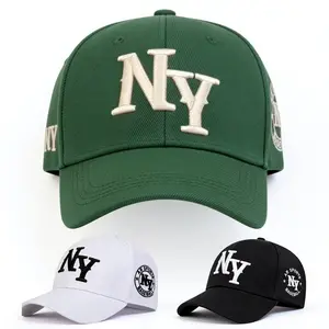 Vintage Washed NY Lettering Baseball Hat - Retro Aesthetic Distressed Dad Cap for Men Women - Breathable Lightweight Sun Hat for Summer, Fall, Winter, Spring - Trendy Hip Hop Street Style Accessory