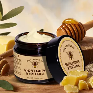 Natural Beef Tallow & Honey Balm Cream – Ultra-Nourishing Moisturizer with Grass-Fed Tallow, Hydrates & Nourishes Face, Body & Hands