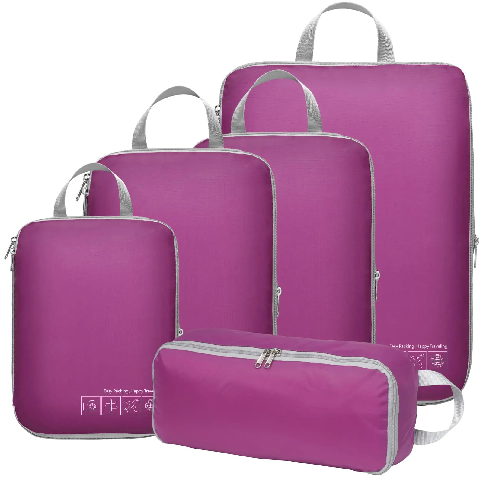 Compression Packing Cubes with Underwear Bag for Travel - Travel Bags Luggage Organizers Travel Essentials Compression Cubes for Carry on Suitcases