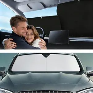Foldable Windshield Sunshade, Car Privacy Shades - Retractable Sun Visor, Multi-Functional Shield Mount UV-Blocking Auto Parts Accessories, Sun Shade Portable Car Accessories for Vehicle Windshields