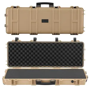 VEVOR Hard Rifle Case, Lockable Rifle Case with Pre-cut Foams, 40 in Gun Storage with Wheels, IP67 Waterproof Dustproof Movable Large Pistol Storage for Rifles, Shotguns, Airsoft Guns, Khaki