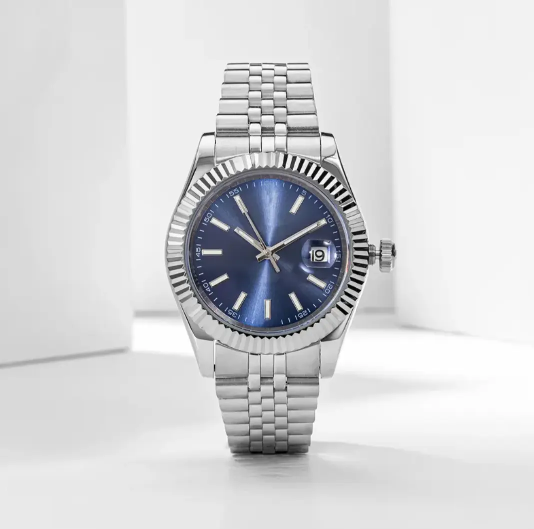 Men's 41MM Luxury-Inspired Auto Selfwinding Analog Watch - Durable Steel Strap, Precision Movement, Round Sapphire Crystal Glass, Signature Logo Detailing, Waterproof, Chic Fashion Men's Watch for Casual Daily Wear, Chic Fashion Men's Watches