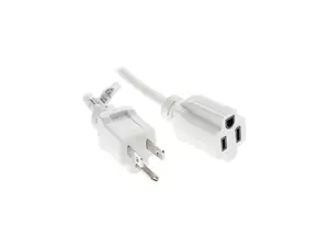 Nippon Labs 12Ft 16/3 SJTW White Power Extension Cord White Plug, Water Resistant Outdoor Power Extension Cable, 60POW-EXT-12WT