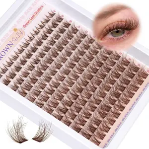 False Eyelashes Cluster Set, Natural-Look with Invisible Band, 8-16mm D Curl, Dense Eyelashes, DIY Eye Makeup, DIY Dramatic Lashes, Naturally Curly Eyelashes, Volume Lash Clusters, Crimps Curls Lashes