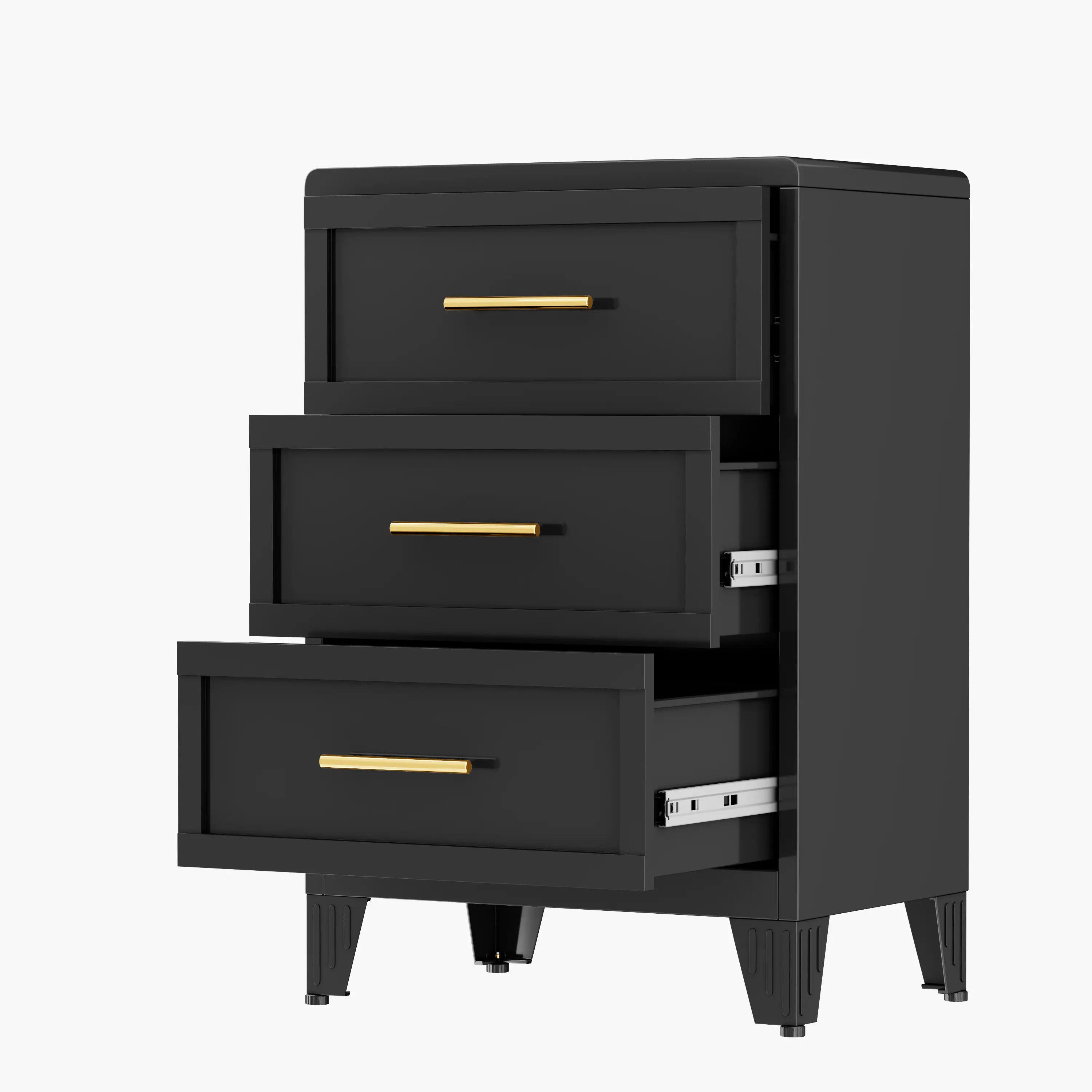 3 Drawers Black