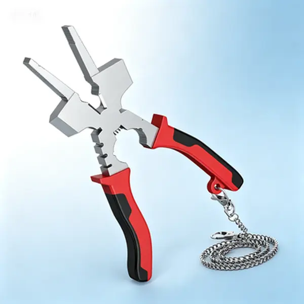 8" All-In-One Welding Pliers with Retention Chain, High-Carbon Steel MIG Pliers Anti-Rust, Reusable Professional Welding Tool with Built-In Cleaner