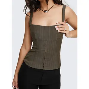 Nylen Tailored Suiting Top Brown Pinstripe