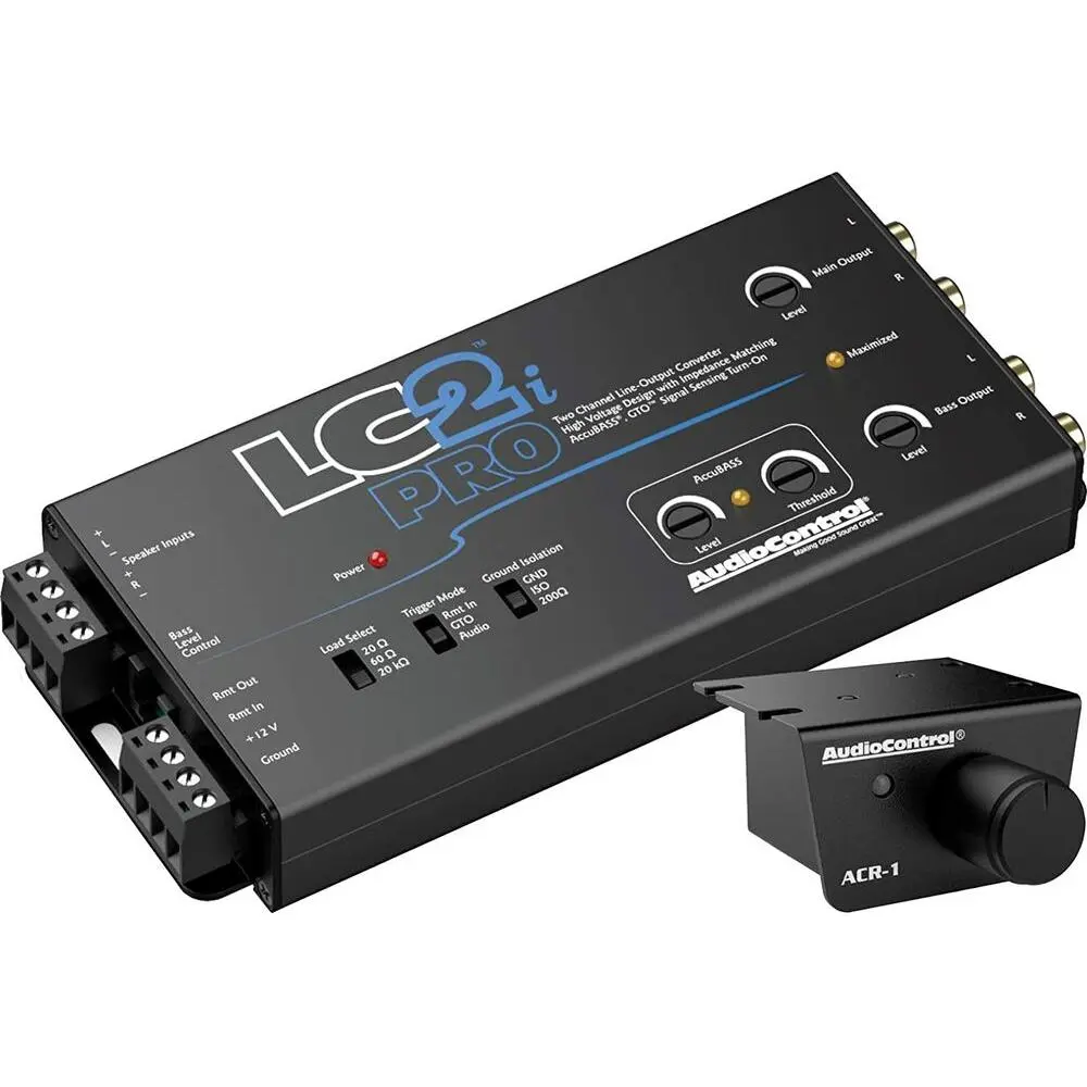 AudioControl LC2i PRO Active 2-Channel Line Output Converter Kit for Car Audio Lifestyle, with Wireless Charging Pad, Impedance Matching, AccuBASS, GTO, Audio Signal Sense, 12V Turn-On, ACR-1 Dash Remote Sub Control, Bass Adjustment & Loud Kit Amplifiers