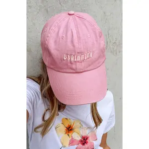 Beginning Boutique Pink Washed Cap