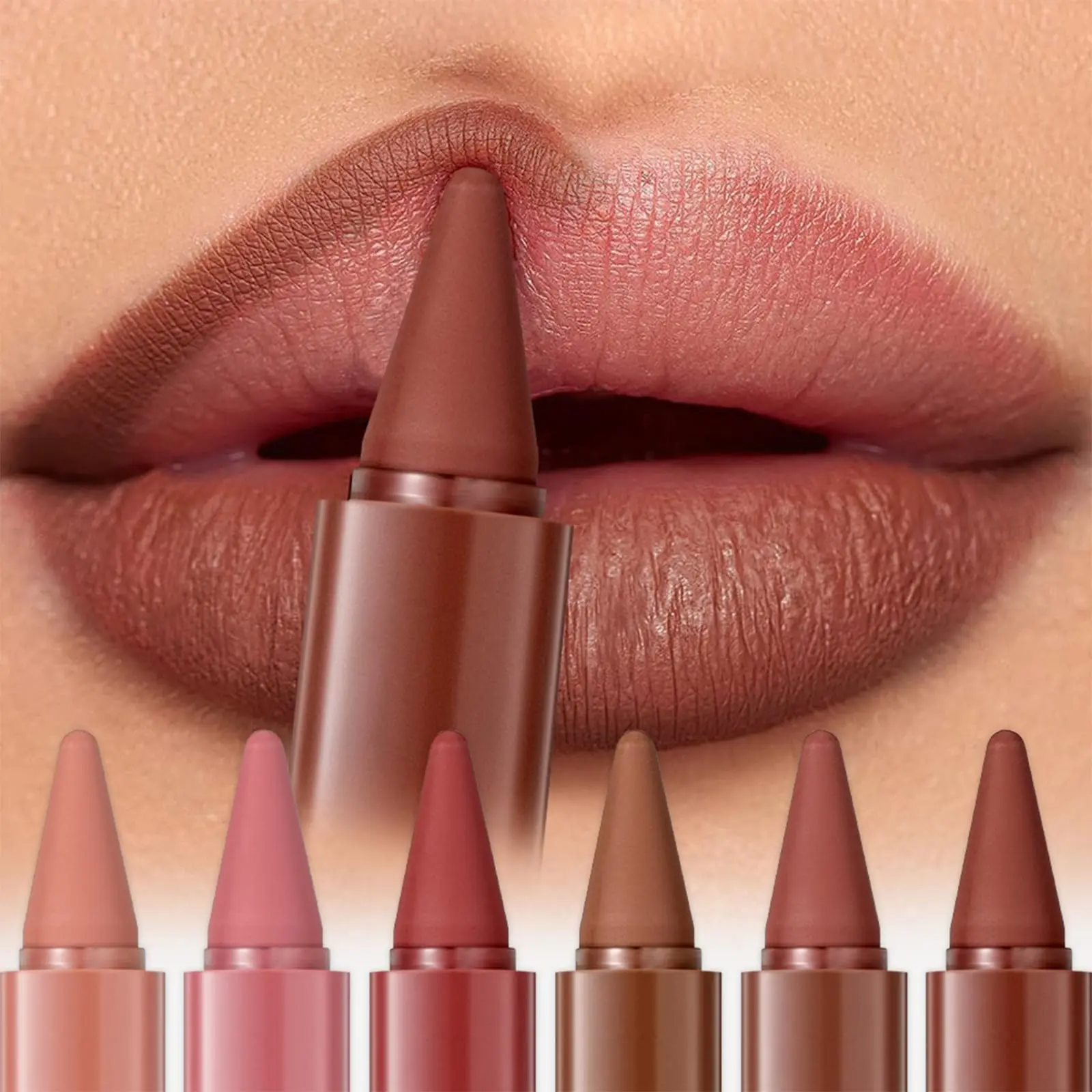 6 Piece Matte Lipstick  Lip Gloss Makeup Nude BrownHoliday Party Essential For Beginners Cosmetic