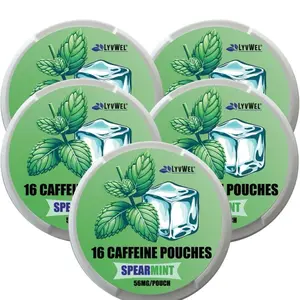 SPEARMINT 3Pack - 16 Pouches, 56 mg Each, Energy Drink with Caffeine, French Flavor, Energy Caffeine Energy Drink Sugar-Free Beverage