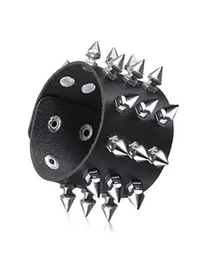 Fashion Punk Skull Rivet Bracelet Bangle, Bracelets Bangles, Unisex Street Style Gothic Jewelry for Halloween Party, Perfect Gift for Rock Fans