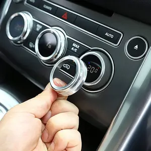 For 2014-2017 Range Rover Sport/Vogue/Autobiography L405, Air Conditioning Knob Audio Volume Adjustment Button Ring Cover Trim Sticker-ons Aluminum Alloy
