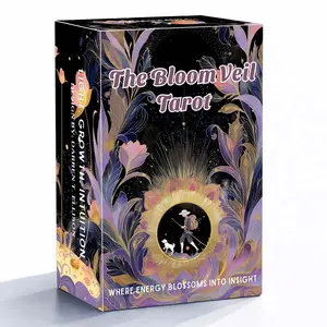 78-Card Tarot Deck, 13x8 Cm Bloom Veil, Intuitive & Dynamic Themes, Includes Instruction Manual, Ideal for Beginners, Card Game Essentials