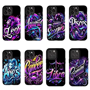 Zodiac Signs Themed Two-In-One Drop-Resistant Mobile Phone Case Protection, Shockproof ForSuitable for iPhone 17/16/15/14/13/12/11 Pro Max/Plusand Samsung Galaxy S23-25, shock-absorbing, anti-drop protective case, lightweight, new fashion trend design