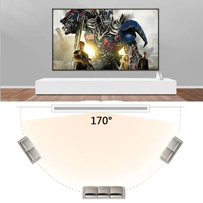 60/84/100/120 Inch Projector Screen, 16:9 Portable Projection Screen for Outdoor Movies, Home Theater, Travel, Camping and Indoor Use