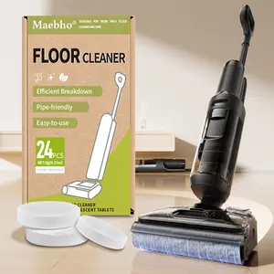 Maebho Floor Cleaner Effervescent Tablets 24 Pcs Solid Formula Efficient Breakdown Pipe Friendly Easy To Use For Floor Cleaning Machines